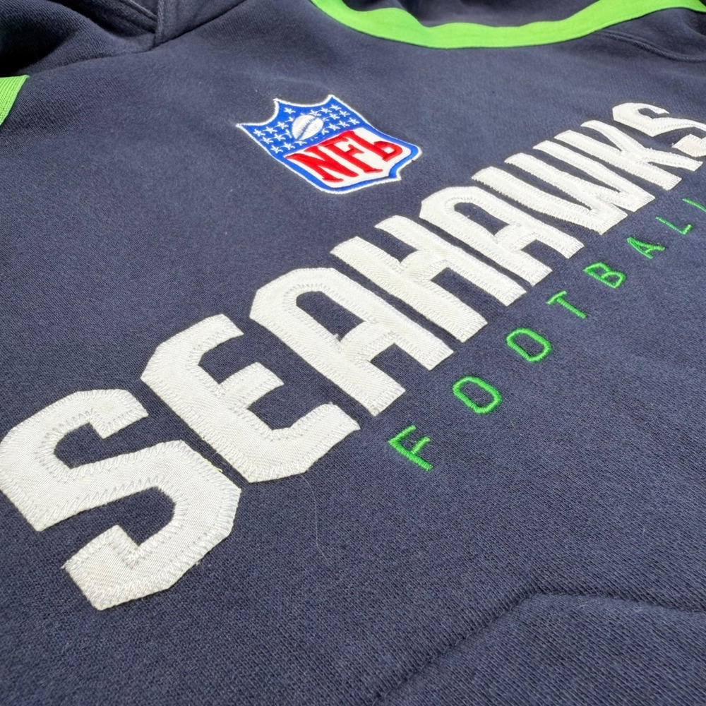 Reebok Hoodie Mens Small Blue Seattle Seahawks NFL Authentic Sideline Sweatshirt - Picture 2 of 12